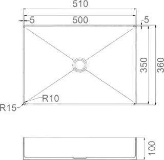 Накладная раковина Gappo GX401-3 51 см золотой сатин
